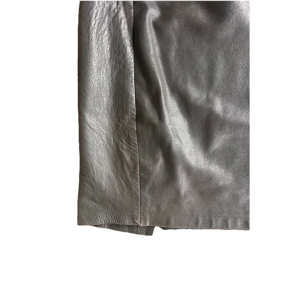 Maglia Vintage Dark Gray Leather Midi Pencil Skirt Size 8 USA Made - Picture 5 of 10